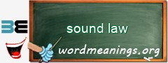 WordMeaning blackboard for sound law